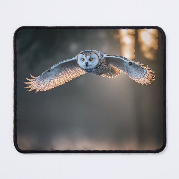 Item preview, A beautiful flying snow owl in a winter Nordic environment. designed and sold by DSAHART.