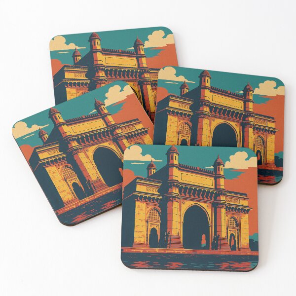 Item preview, Gateway of India Retro Pop Art Poster | Digital Travel Wall Art | Vibrant Mumbai Landmark Illustration | Vintage-Inspired Indian Tourism Print designed and sold by PaintedPixels01.