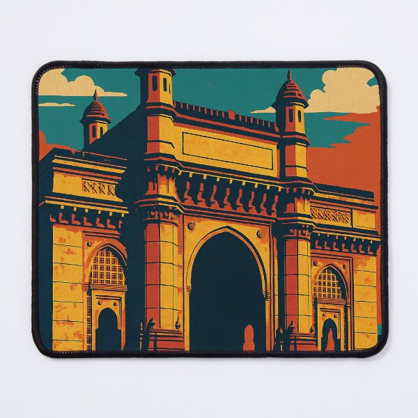 Item preview, Gateway of India Retro Pop Art Poster | Digital Travel Wall Art | Vibrant Mumbai Landmark Illustration | Vintage-Inspired Indian Tourism Print designed and sold by PaintedPixels01.