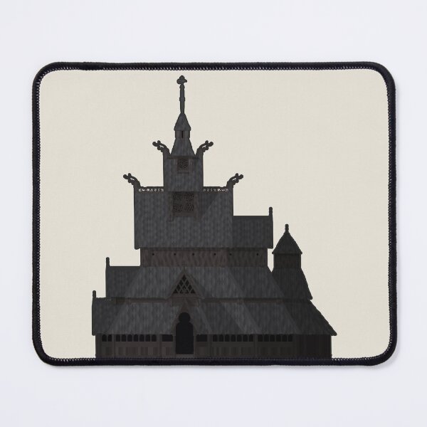 Item preview, Borgund Stave Church Norway Architectural Illustration (Outlined) designed and sold by archetype prints.