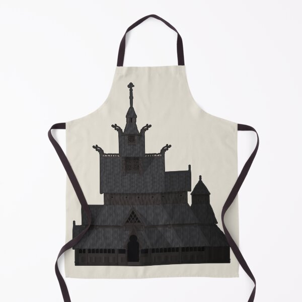 Item preview, Borgund Stave Church Norway Architectural Illustration (Outlined) designed and sold by archetype prints.