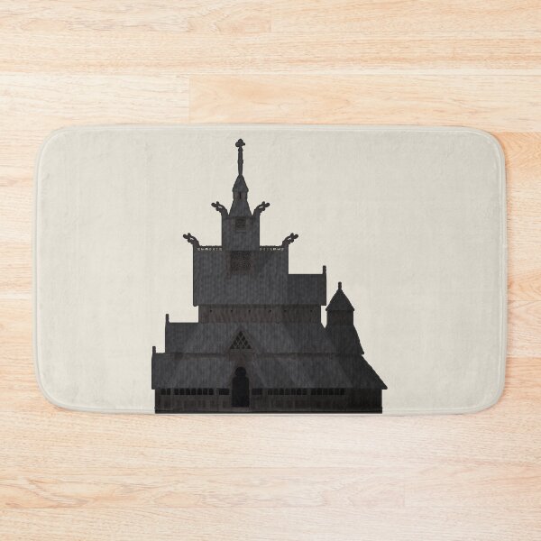 Item preview, Borgund Stave Church Norway Architectural Illustration (Outlined) designed and sold by archetype prints.
