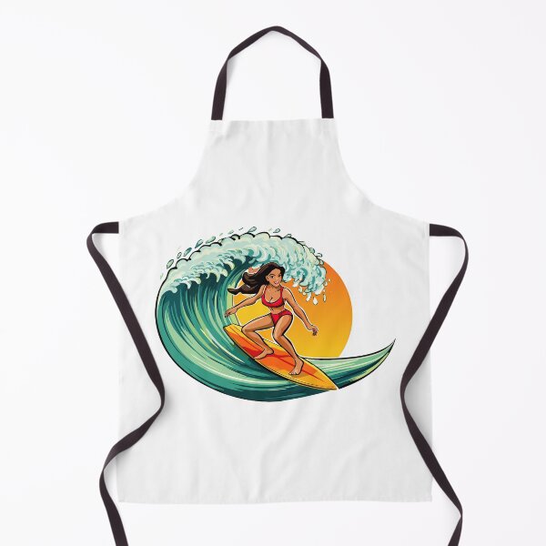 Item preview, Woman Surfer riding a tall ocean wave, surfer surfing the waves on his surfboard, surfer and big wave designed and sold by Danler.