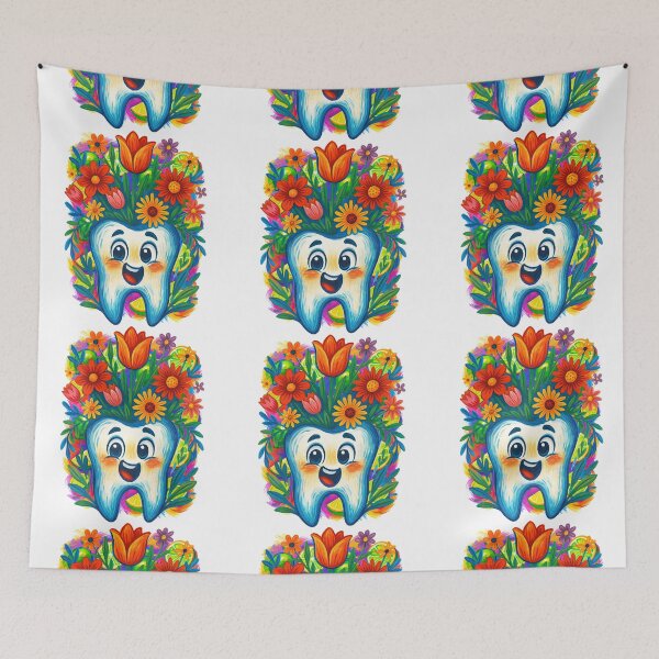 Item preview, Happy Tooth Bloom – Cute Dental Flower Art for Dentists & Smiling Souls designed and sold by ArtfulWeave.