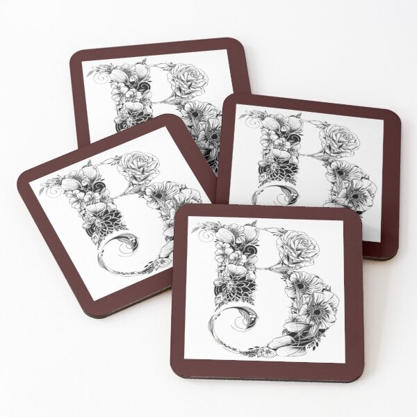 Item preview, beautiful flower pattern capital b design designed and sold by NivyasArtistry.