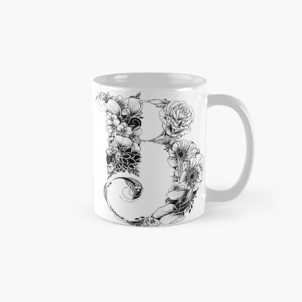 Item preview, beautiful flower pattern capital b design designed and sold by NivyasArtistry.