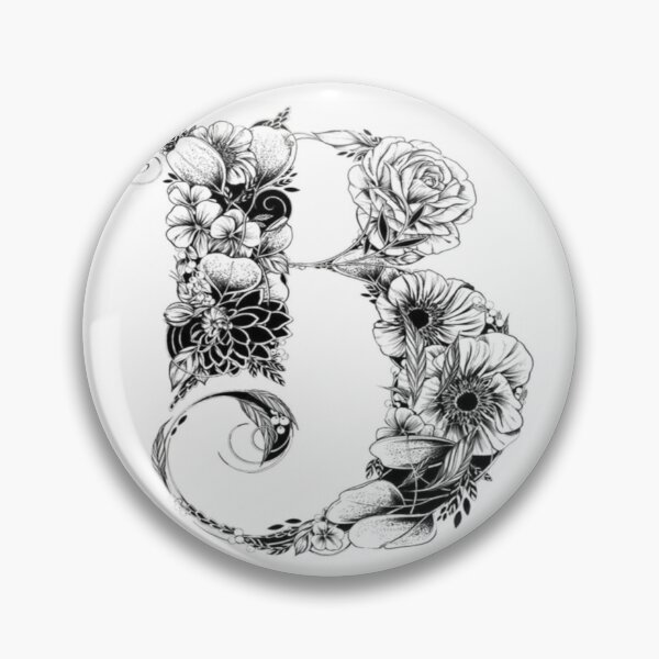 Item preview, beautiful flower pattern capital b design designed and sold by NivyasArtistry.