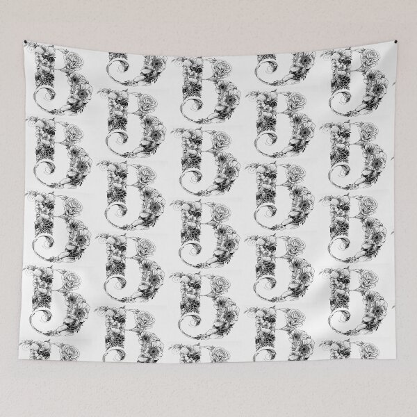 Item preview, beautiful flower pattern capital b design designed and sold by NivyasArtistry.