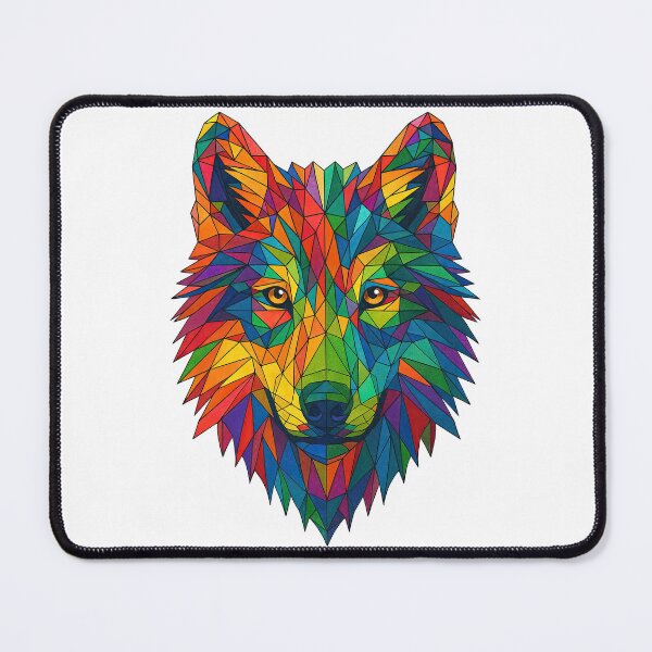 Item preview, Rainbow Geometric Wolf – Bold Polygonal Animal Art for Wild Souls & Color Lovers designed and sold by ArtfulWeave.