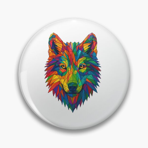 Item preview, Rainbow Geometric Wolf – Bold Polygonal Animal Art for Wild Souls & Color Lovers designed and sold by ArtfulWeave.