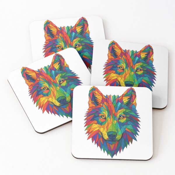 Item preview, Rainbow Geometric Wolf – Bold Polygonal Animal Art for Wild Souls & Color Lovers designed and sold by ArtfulWeave.