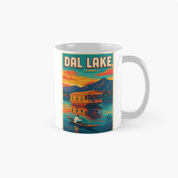 Item preview, Dal Lake Retro Poster | Digital Pop Art Travel Print | Kashmir Scenic Lake Wall Art | Colorful Vintage-Style Travel Decor | Iconic India Landscape Art designed and sold by PaintedPixels01.
