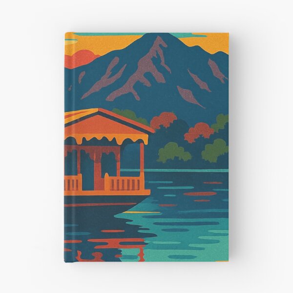 Item preview, Dal Lake Retro Poster | Digital Pop Art Travel Print | Kashmir Scenic Lake Wall Art | Colorful Vintage-Style Travel Decor | Iconic India Landscape Art designed and sold by PaintedPixels01.