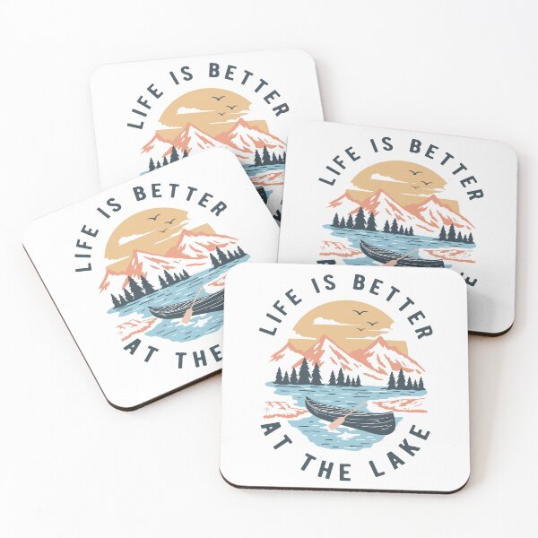 Item preview, Life is Better at the Lake Open Water Swimmer Sunset Life designed and sold by LaneLineThreads.