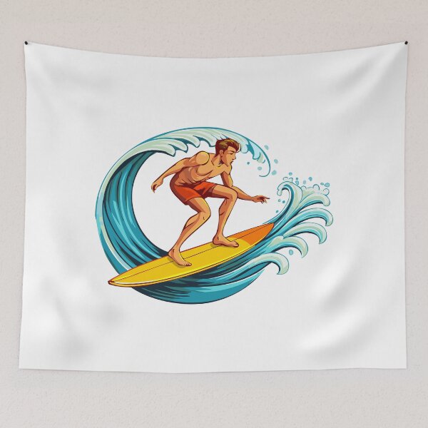 Item preview, Surfer riding a tall ocean wave, surfer surfing the waves on his surfboard, surfer and big wave designed and sold by Danler.