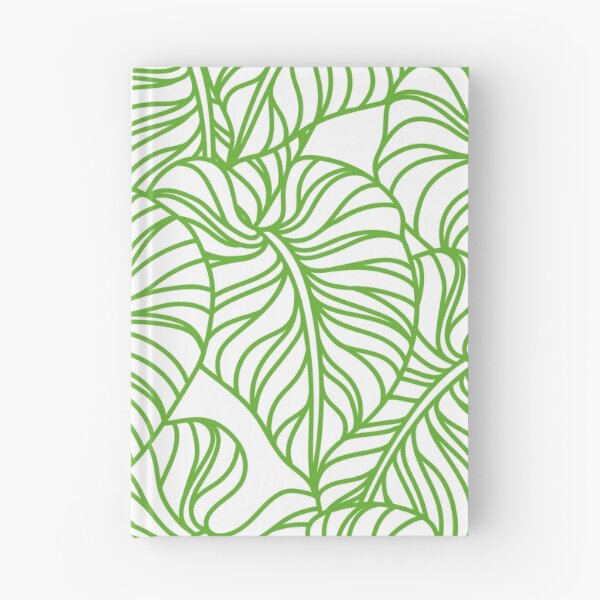Item preview, Arte lineal de hojas tropicales: patrón de jungla verde designed and sold by MaverickMarks.