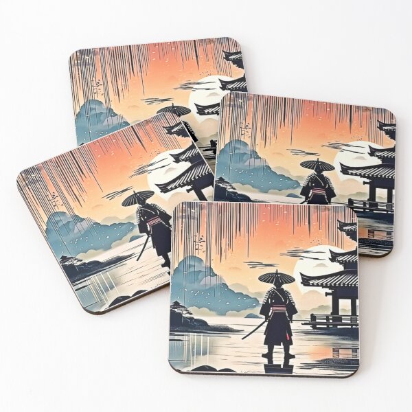 Item preview, Samurai Sunset: Reflective Journey designed and sold by Health And Fitness Posts e-Store.