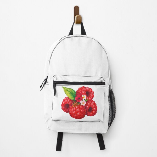 Item preview, Raspberry Blossom – Juicy Red Berry with Floral Accent Watercolor Art designed and sold by ArtfulWeave.