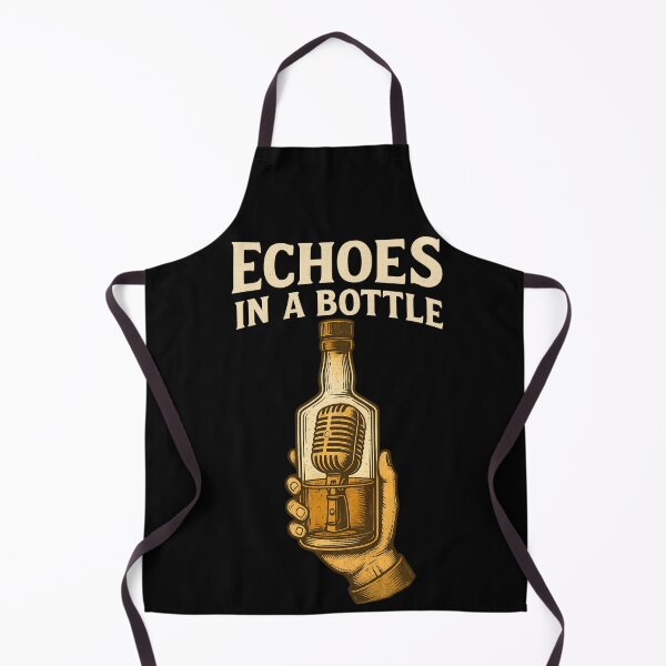 Item preview, Echoes in a Bottle – Vintage Mic & Whiskey Bottle Artwork designed and sold by DireBlaze.