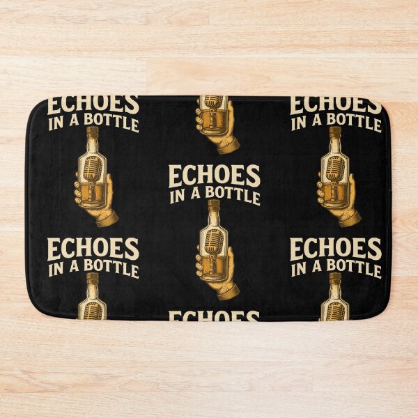 Item preview, Echoes in a Bottle – Vintage Mic & Whiskey Bottle Artwork designed and sold by DireBlaze.