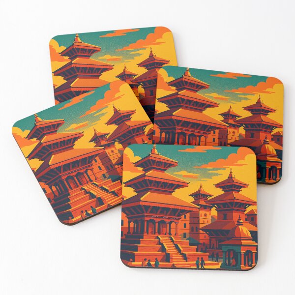 Item preview, Kathmandu Travel Poster | Digital Retro Pop Art Nepal Print | Bold Vintage Cityscape Wall Art | Colorful Himalayan Culture Decor | Retro Travel Aesthetic Design designed and sold by PaintedPixels01.