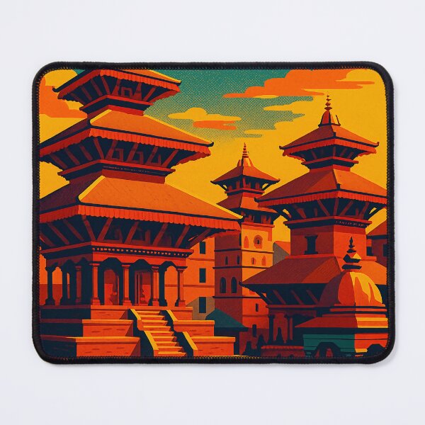 Item preview, Kathmandu Travel Poster | Digital Retro Pop Art Nepal Print | Bold Vintage Cityscape Wall Art | Colorful Himalayan Culture Decor | Retro Travel Aesthetic Design designed and sold by PaintedPixels01.