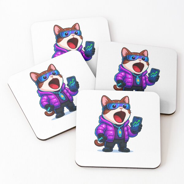 Item preview, POP CAT COIN: Meme Cat Hacker Millionaire Sticker designed and sold by Julyvax.