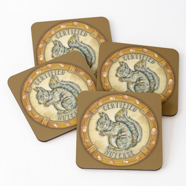 Item preview, Certified Nutcase Squirrel Badge – Rustic Woodland Humor designed and sold by gleefulme.
