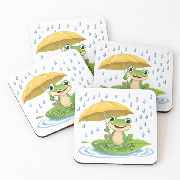 Item preview, Happy Frog in the Rain - Enjoying a Rainy Day designed and sold by ScribbL-ScrabbL.