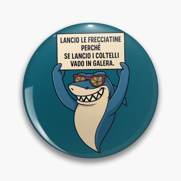 Item preview, Frecciatine – Squalo Ironico con Cartello designed and sold by IroniaeCo.