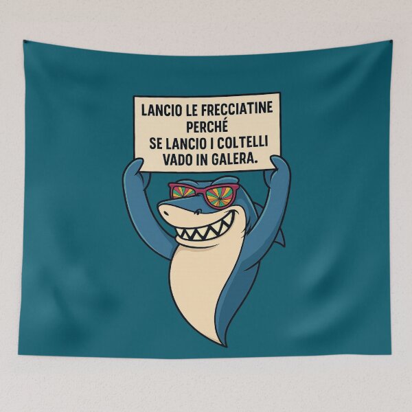 Item preview, Frecciatine – Squalo Ironico con Cartello designed and sold by IroniaeCo.