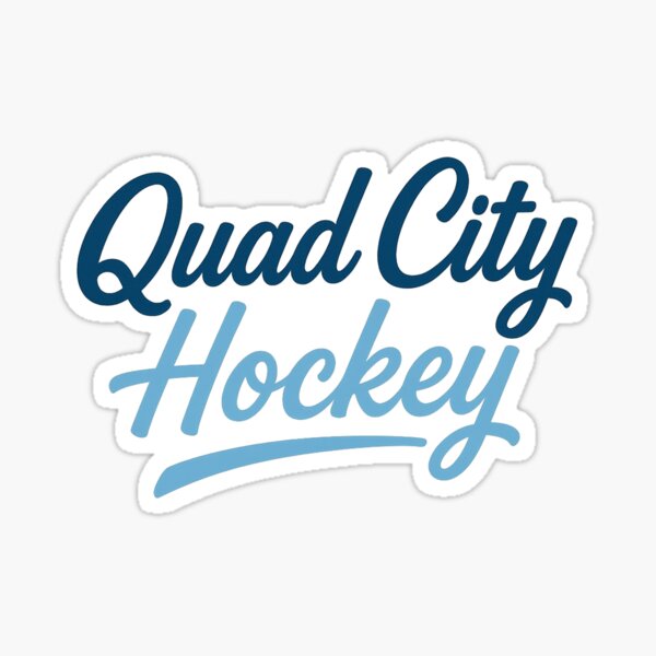 Item preview, Quad City Hockey Script Shirt | Blue Neon Sports Design designed and sold by 283Designs.