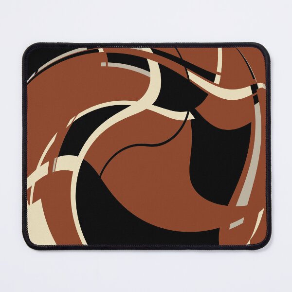 Item preview, Black Beige Dark Rust Swirling Retro Abstract Design designed and sold by ElasticPixels.