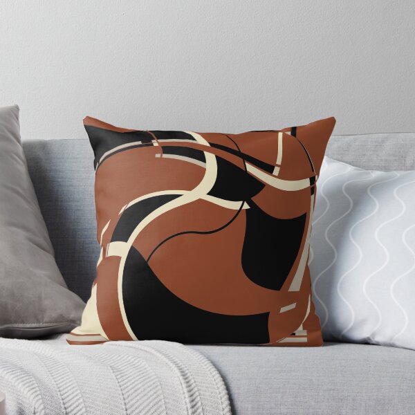 Item preview,  Black Beige Dark Rust Swirling Retro Abstract Design designed and sold by ElasticPixels.