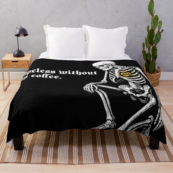 Item preview, a error 404 skeleton hopeless without coffee designed and sold by friendlycoronerstore.