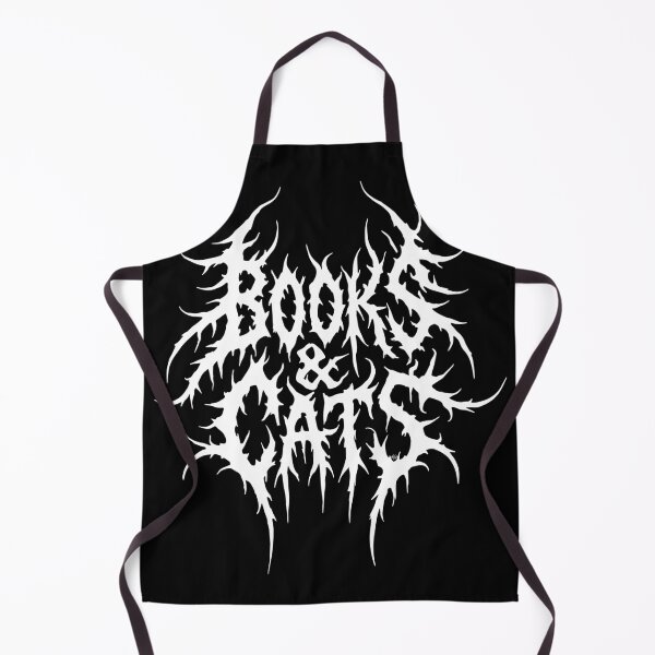 Item preview, books & cats metal band logo designed and sold by friendlycoronerstore.