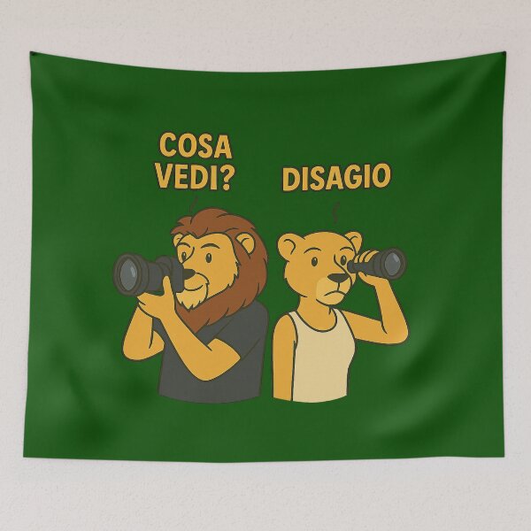 Item preview, Cosa vedi? Disagio – Coppia Leone e Leoa Ironica designed and sold by IroniaeCo.