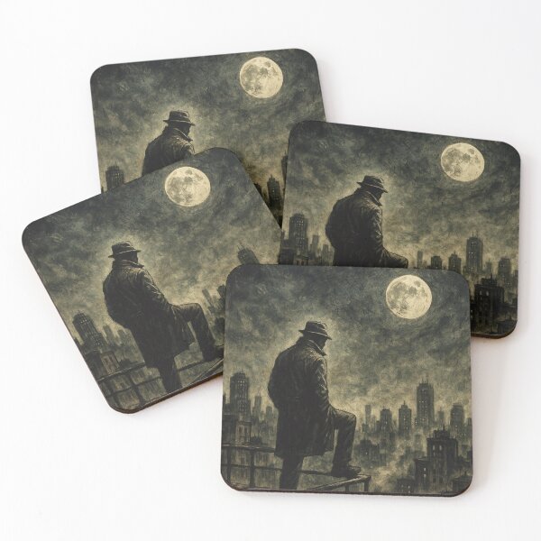 Item preview, Watcher on the Rooftop – Watchmen-Inspired Urban Noir Vigilante designed and sold by ResidualInk.