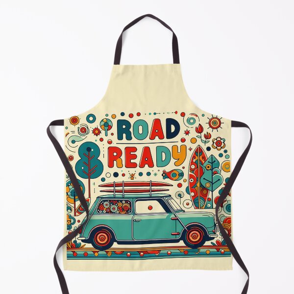 Item preview, Road Ready Classic Car Whimsical Road Trip - Scandinavian Folk Art by heidiannemorris © designed and sold by FOLK ART FUSION by heidiannemorris.