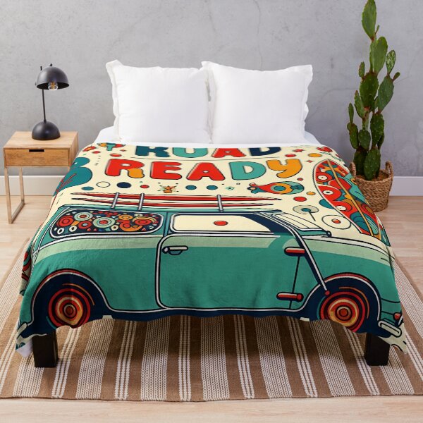 Item preview, Road Ready Classic Car Whimsical Road Trip - Scandinavian Folk Art by heidiannemorris © designed and sold by FOLK ART FUSION by heidiannemorris.
