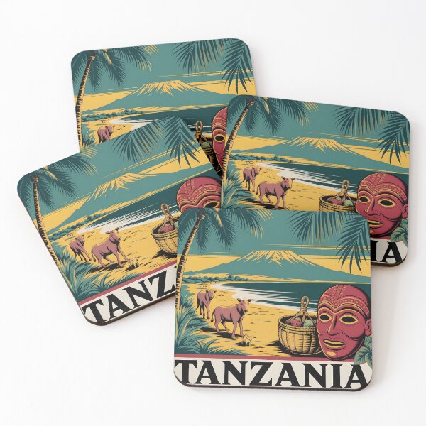 Item preview, Tanzania Travel Poster: Vintage Wildlife & Kilimanjaro designed and sold by LSVart.