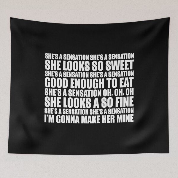 Item preview, She’s a Sensation – bold punk love lyric (white) designed and sold by didijuca.