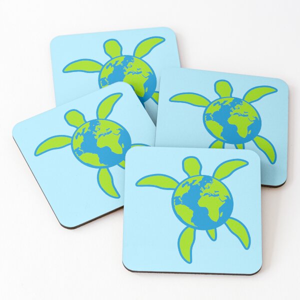 Item preview, Earth Water Turtle Swimming Planet Map Round Logo designed and sold by shirt-o-mat.