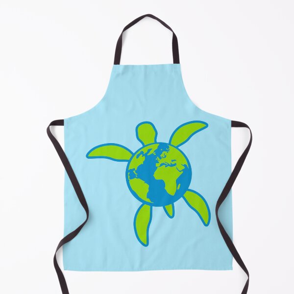 Item preview, Earth Water Turtle Swimming Planet Map Round Logo designed and sold by shirt-o-mat.