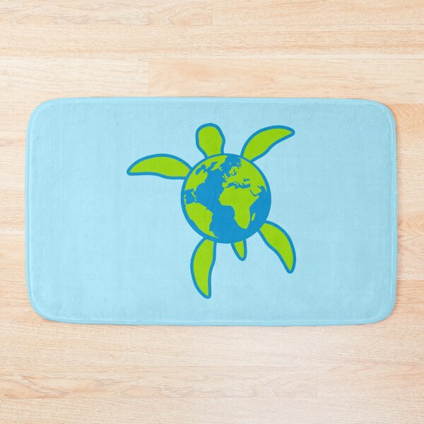 Item preview, Earth Water Turtle Swimming Planet Map Round Logo designed and sold by shirt-o-mat.