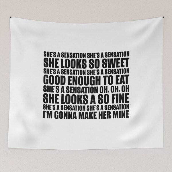 Item preview, She’s a Sensation – bold punk love lyric (black) designed and sold by didijuca.