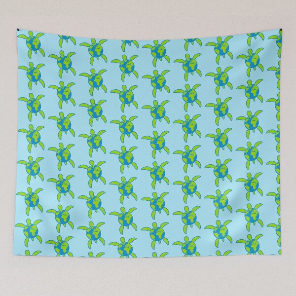 Item preview, Earth Water Turtle Swimming Planet Map Round Logo designed and sold by shirt-o-mat.