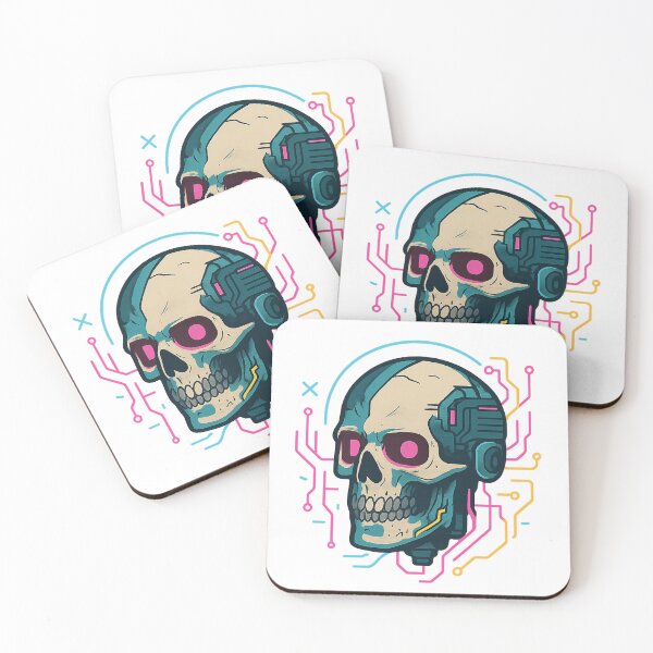 Item preview, Neon Override – Futuristic Skull Circuit designed and sold by MonoArt MA.