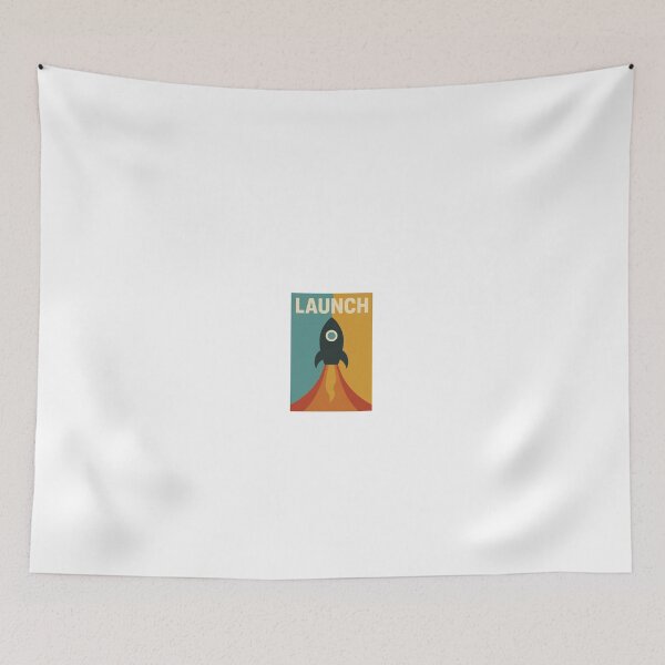Item preview, Launch | Minimal Rocket Illustration, Retro Futuristic Space Art designed and sold by Vendeloc.