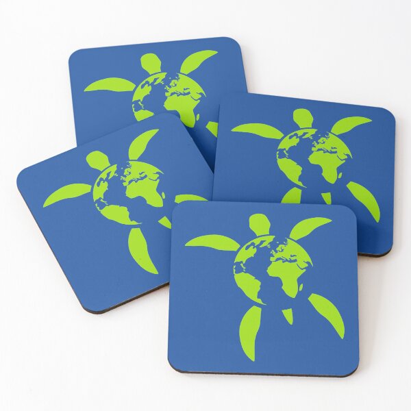 Item preview, Earth Water Turtle Swimming Planet Map Round Logo designed and sold by shirt-o-mat.